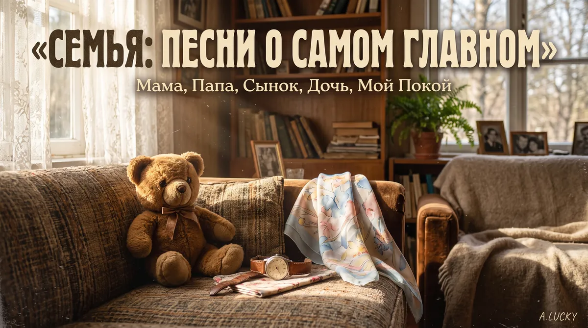 Уютная комната с плюшевым мишкой и семейными фото